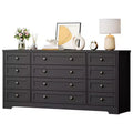 12 Drawer Dresser for Bedroom, Modern Wood Chest with Wide Top for 65 TV, Farmhouse Storage Cabinet for Living Room & Hallway