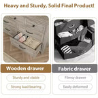 Commode 7 tiroirs Garvee pour chambre à coucher, commode de 137 cm de large avec rangement autonome, commode de rangement en bois pour salon, chambre à coucher
