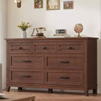 Commode 7 tiroirs Garvee pour chambre à coucher, commode de 137 cm de large avec rangement autonome, commode de rangement en bois pour salon, chambre à coucher