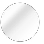 Miroir de courtoisie rond moderne en métal argenté à fixation murale pour salle de bain