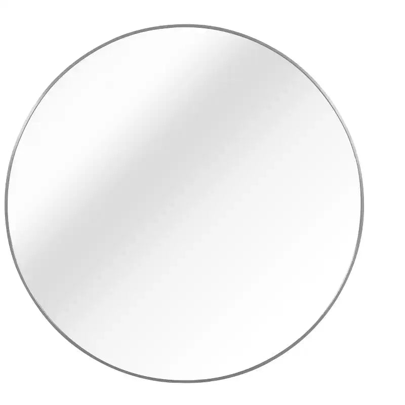 Miroir de courtoisie rond moderne en métal argenté à fixation murale pour salle de bain