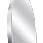 Miroir de courtoisie rond moderne en métal argenté à fixation murale pour salle de bain