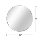 Miroir de courtoisie rond moderne en métal argenté à fixation murale pour salle de bain