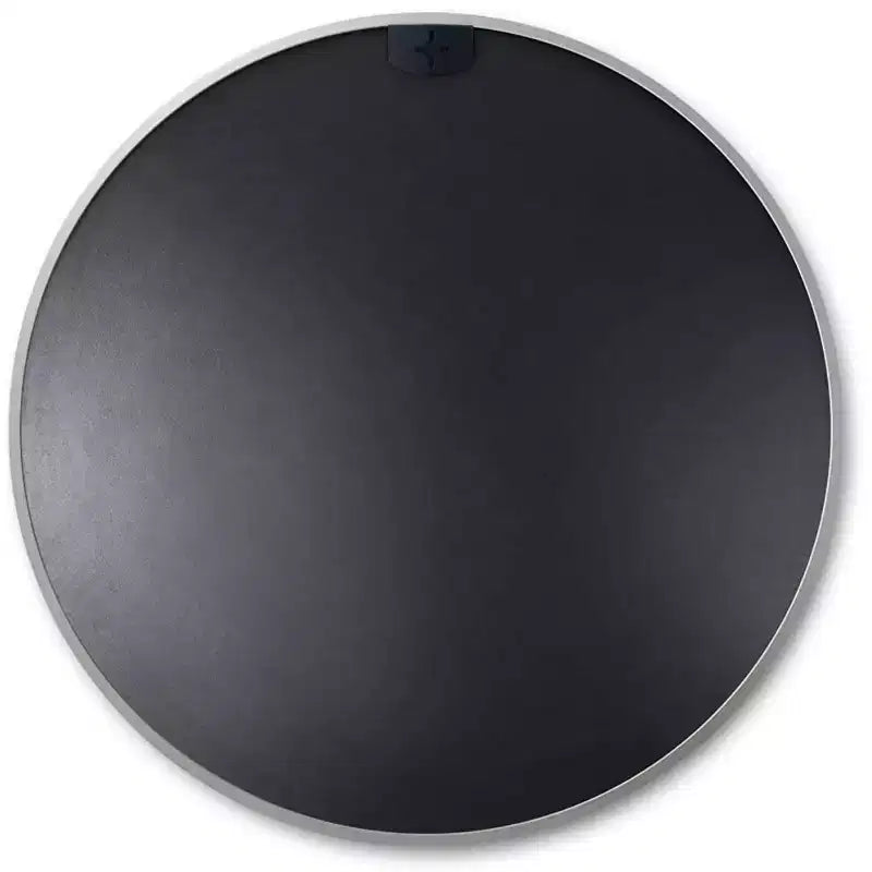Miroir de courtoisie rond moderne en métal argenté à fixation murale pour salle de bain