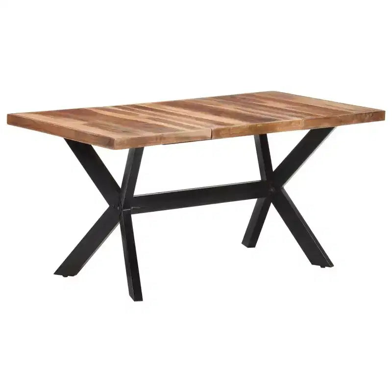 vidaXL Table de salle à manger en bois d'acacia massif miel 140 x 70 x 75 cm - 160 x 80 x 75 cm