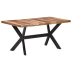 vidaXL Table de salle à manger en bois d'acacia massif miel 140 x 70 x 75 cm - 160 x 80 x 75 cm