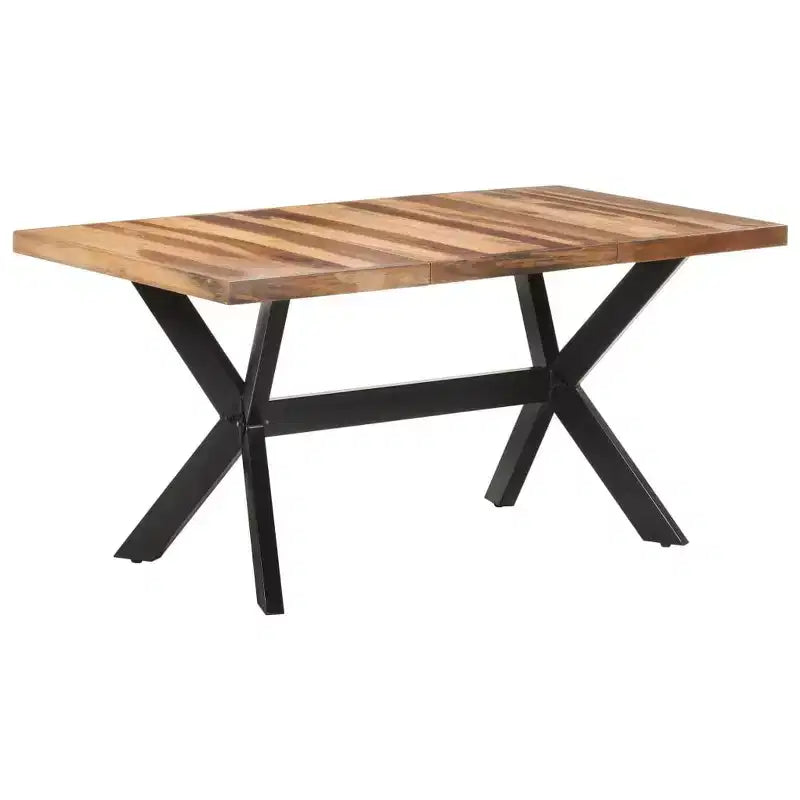 vidaXL Table de salle à manger en bois d'acacia massif miel 140 x 70 x 75 cm - 160 x 80 x 75 cm