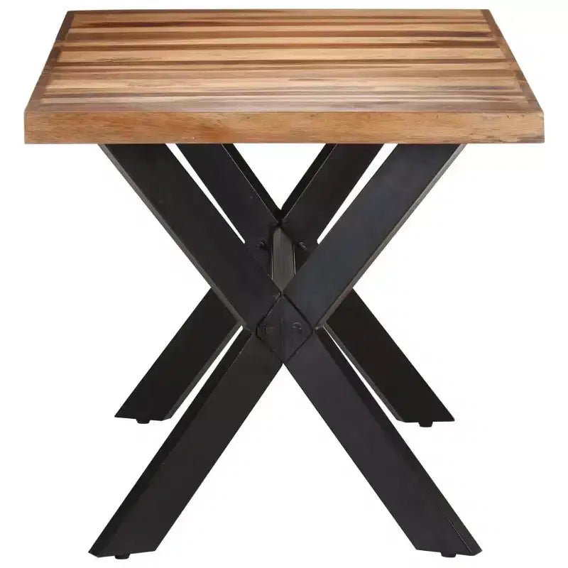 vidaXL Table de salle à manger en bois d'acacia massif miel 140 x 70 x 75 cm - 160 x 80 x 75 cm