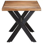 vidaXL Table de salle à manger en bois d'acacia massif miel 140 x 70 x 75 cm - 160 x 80 x 75 cm