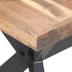 vidaXL Table de salle à manger en bois d'acacia massif miel 140 x 70 x 75 cm - 160 x 80 x 75 cm