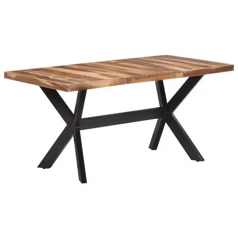 vidaXL Table de salle à manger en bois d'acacia massif miel 140 x 70 x 75 cm - 160 x 80 x 75 cm