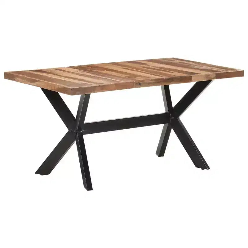 vidaXL Table de salle à manger en bois d'acacia massif miel 140 x 70 x 75 cm - 160 x 80 x 75 cm