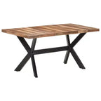 vidaXL Table de salle à manger en bois d'acacia massif miel 140 x 70 x 75 cm - 160 x 80 x 75 cm