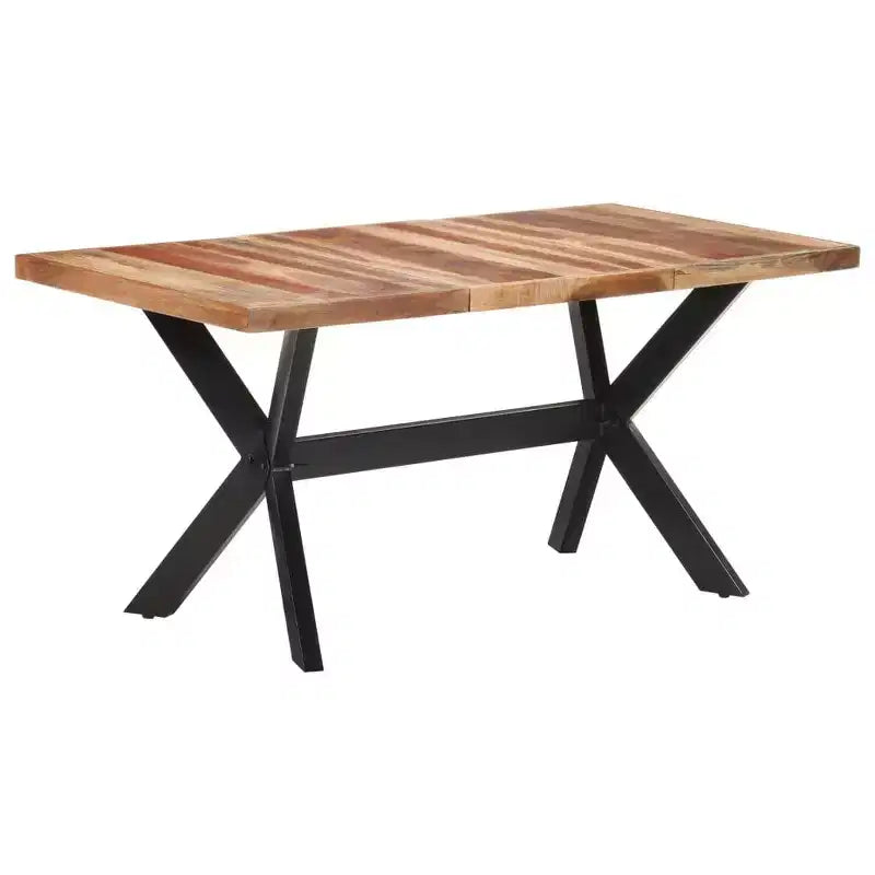 vidaXL Table de salle à manger en bois d'acacia massif miel 140 x 70 x 75 cm - 160 x 80 x 75 cm