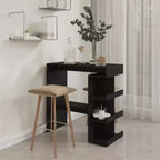 vidaXL Table de bar compacte et peu encombrante avec étagères de rangement - 100 x 50 x 101,5 cm - Design moderne en noir