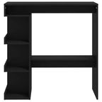 vidaXL Table de bar compacte et peu encombrante avec étagères de rangement - 100 x 50 x 101,5 cm - Design moderne en noir