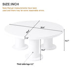 Table basse ronde CLIHOME en forme de pétale, table basse de style crème avec 3 pieds épais, table d'appoint irrégulière minimaliste aux bords ronds et élégants