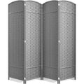 Sorbus Extra Wide Double Hinged 4 Panels Partition Room Dividers - Mesh Hand-Woven Design Folding Privacy Screens, Wall Divider for Room Separation