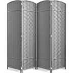 Sorbus Extra Wide Double Hinged 4 Panels Partition Room Dividers - Mesh Hand-Woven Design Folding Privacy Screens, Wall Divider for Room Separation