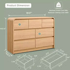Commode verticale moderne Mastgoal à 6 tiroirs - Meuble de rangement en bois de 119 cm avec assemblage, commode pour chambre et salon