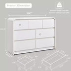 Commode verticale moderne Mastgoal à 6 tiroirs - Meuble de rangement en bois de 119 cm avec assemblage, commode pour chambre et salon