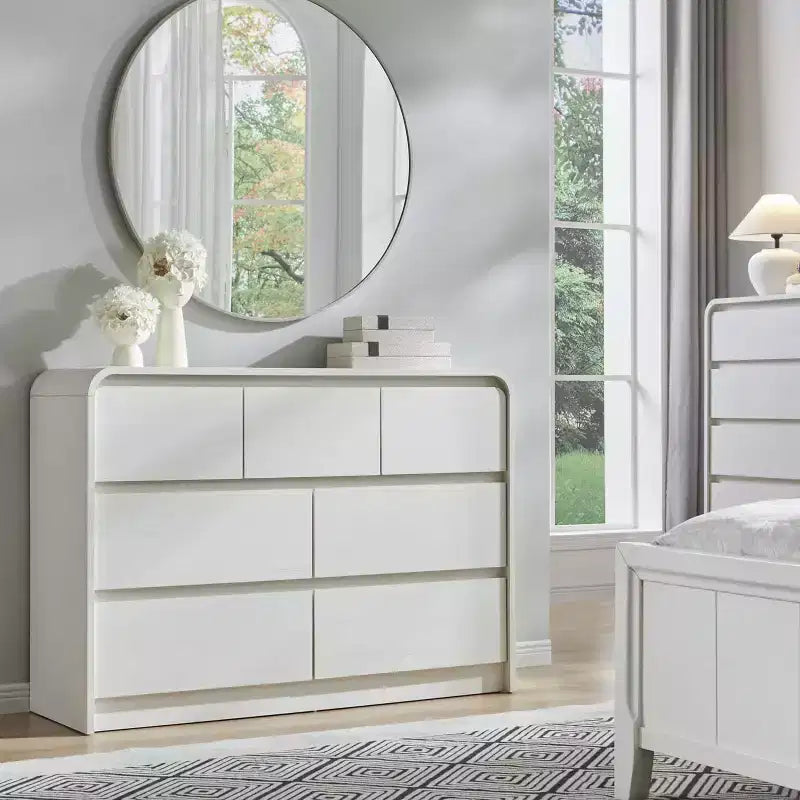 Commode verticale moderne Mastgoal à 6 tiroirs - Meuble de rangement en bois de 119 cm avec assemblage, commode pour chambre et salon