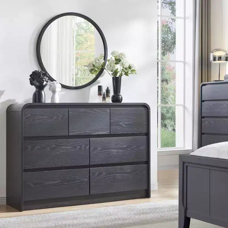 Commode verticale moderne Mastgoal à 6 tiroirs - Meuble de rangement en bois de 119 cm avec assemblage, commode pour chambre et salon