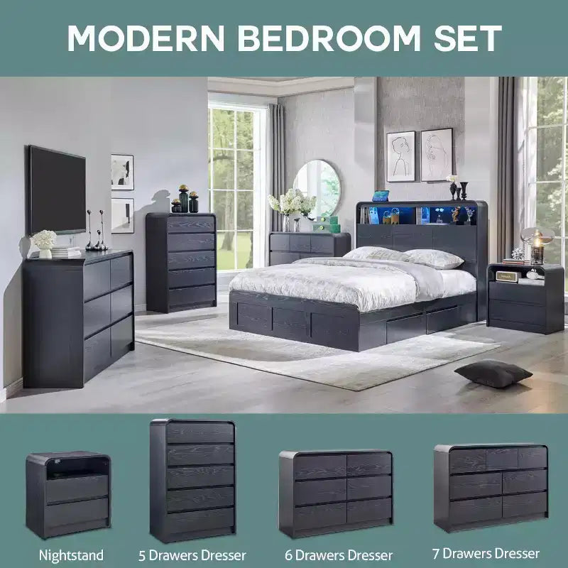 Commode verticale moderne Mastgoal à 6 tiroirs - Meuble de rangement en bois de 119 cm avec assemblage, commode pour chambre et salon