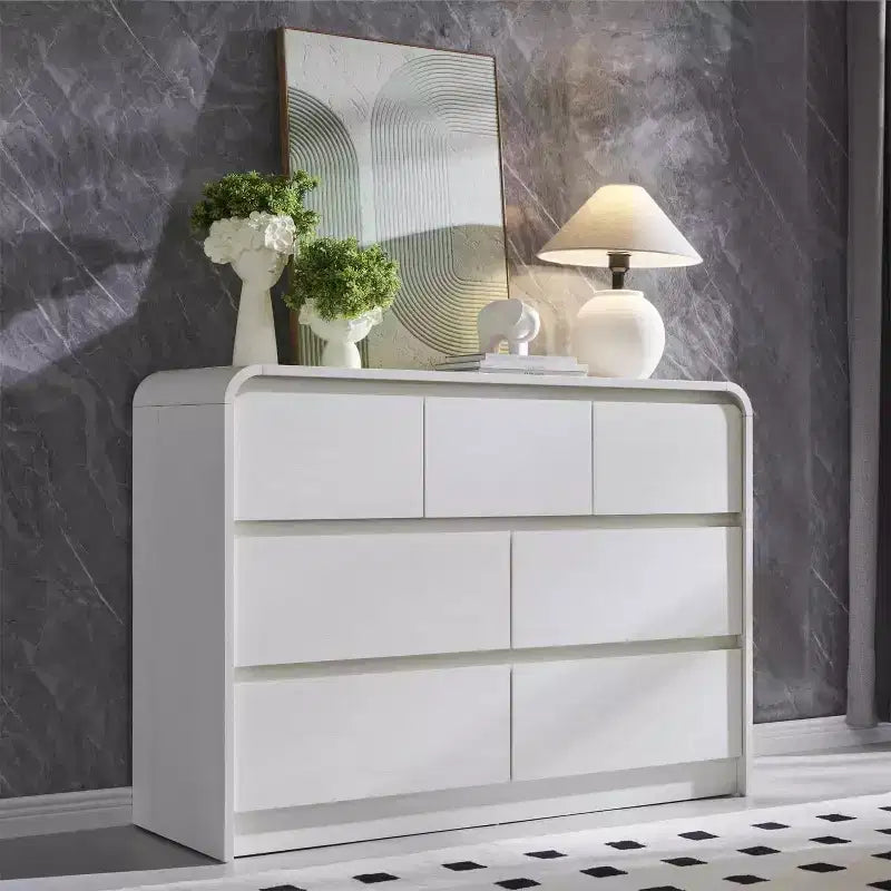 Commode verticale moderne Mastgoal à 6 tiroirs - Meuble de rangement en bois de 119 cm avec assemblage, commode pour chambre et salon