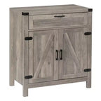 VINGLI Modern Farmhouse Sideboard Buffet Cabinet with Drawer, Storage Cabinet with Doors and Adjustable Shelves, Coffee Bar Station, Ash Grey