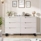 Commode 6 tiroirs pour chambre, Commode large, Meuble de rangement vertical autoportant, Commode de rangement en bois pour salon, couloir, entrée