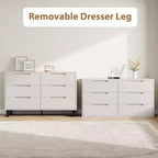Commode 6 tiroirs pour chambre, Commode large, Meuble de rangement vertical autoportant, Commode de rangement en bois pour salon, couloir, entrée