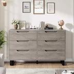 Commode 6 tiroirs pour chambre, Commode large, Meuble de rangement vertical autoportant, Commode de rangement en bois pour salon, couloir, entrée