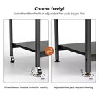 VINGLI Meuble Imprimante 3 Niveaux avec Prise de Courant/Port USB, Chariot Imprimante Roulant avec Étagère Réglable, Table pour Imprimante Laser (Noir)