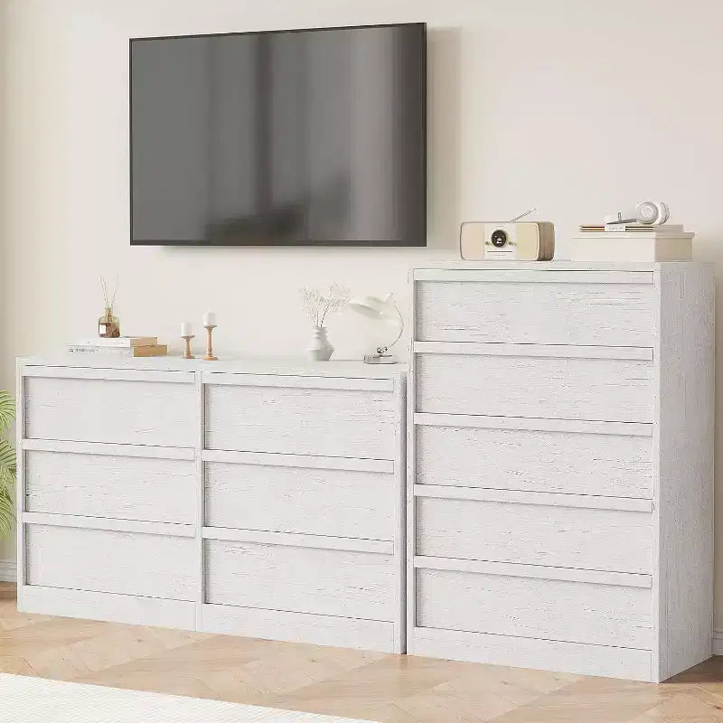 Commode pour chambre à coucher, avec grands tiroirs de rangement, organisateur moderne pour salon, chambre d'enfant, entrée