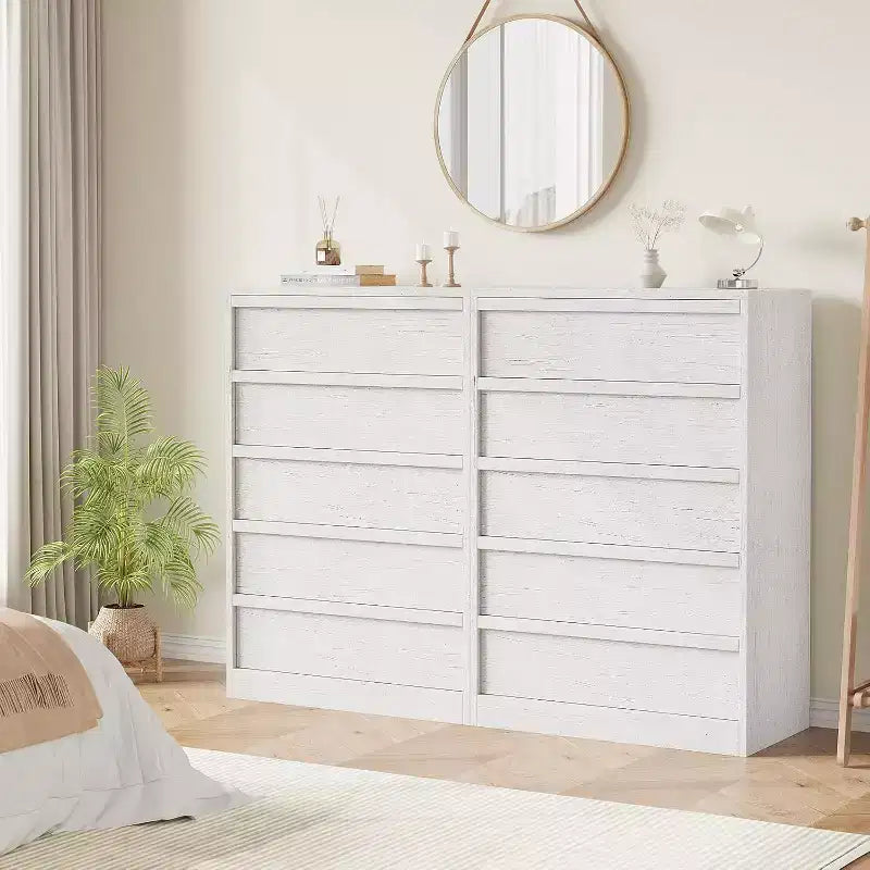 Commode pour chambre à coucher, avec grands tiroirs de rangement, organisateur moderne pour salon, chambre d'enfant, entrée