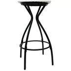 MAYEERTY Lot de 2 tabourets de bar 73,7 cm à imprimé floral - Tabourets de bar ronds rembourrés avec repose-pieds pour cuisine/salle à manger (noir et blanc)