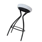 MAYEERTY Lot de 2 tabourets de bar 73,7 cm à imprimé floral - Tabourets de bar ronds rembourrés avec repose-pieds pour cuisine/salle à manger (noir et blanc)