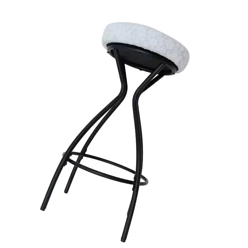 MAYEERTY Lot de 2 tabourets de bar 73,7 cm à imprimé floral - Tabourets de bar ronds rembourrés avec repose-pieds pour cuisine/salle à manger (noir et blanc)