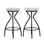 MAYEERTY Lot de 2 tabourets de bar 73,7 cm à imprimé floral - Tabourets de bar ronds rembourrés avec repose-pieds pour cuisine/salle à manger (noir et blanc)