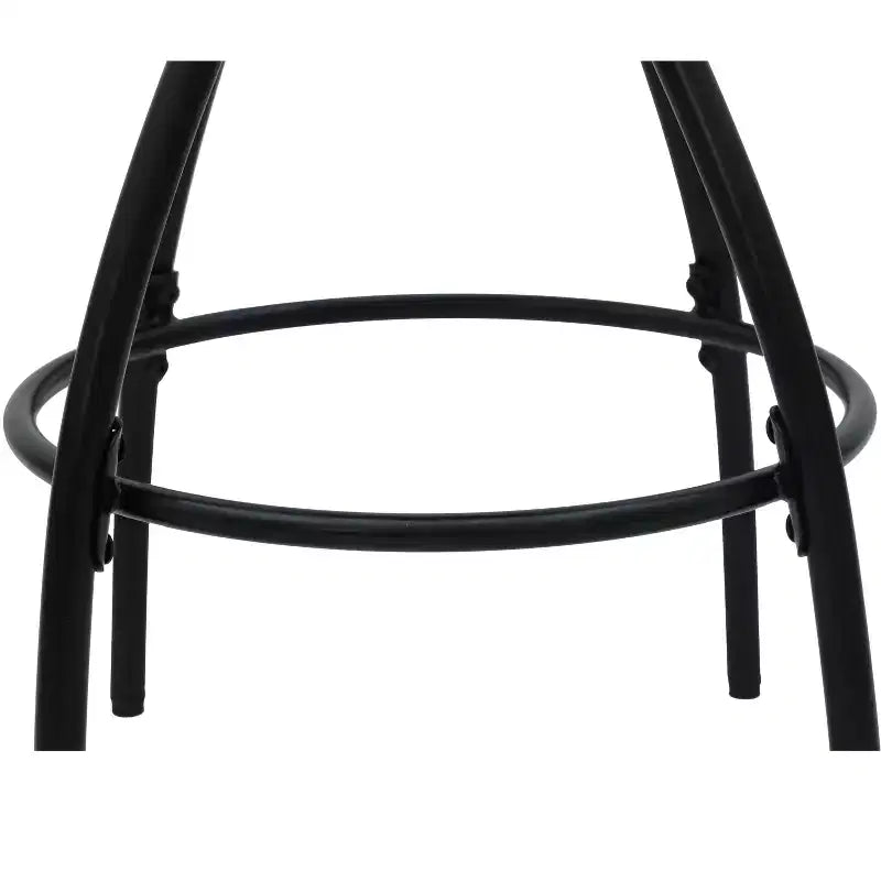 MAYEERTY Lot de 2 tabourets de bar 73,7 cm à imprimé floral - Tabourets de bar ronds rembourrés avec repose-pieds pour cuisine/salle à manger (noir et blanc)