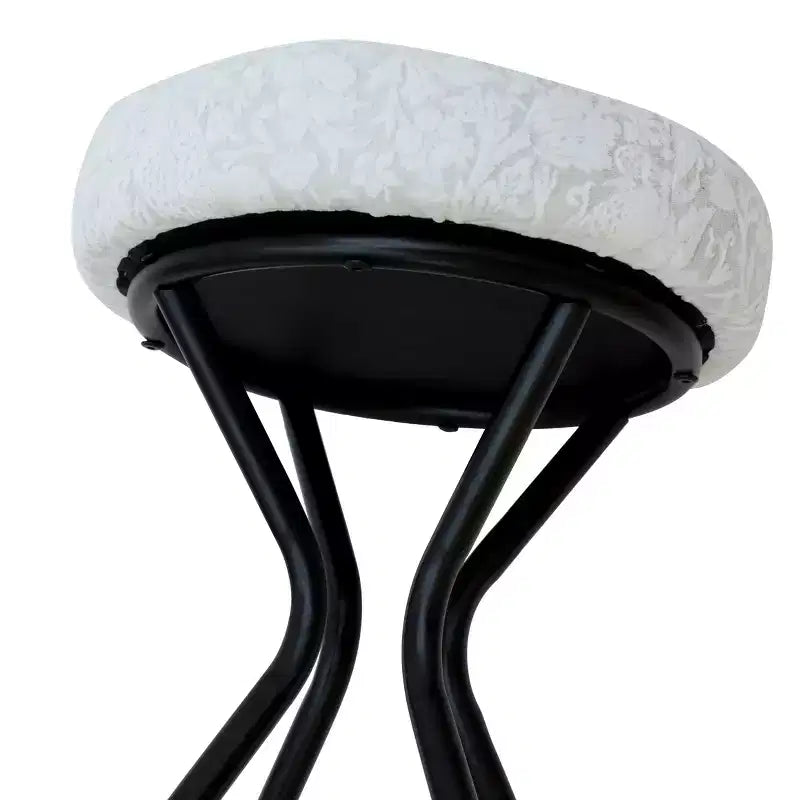 MAYEERTY Lot de 2 tabourets de bar 73,7 cm à imprimé floral - Tabourets de bar ronds rembourrés avec repose-pieds pour cuisine/salle à manger (noir et blanc)