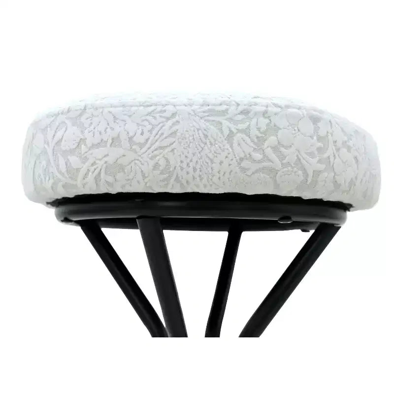MAYEERTY Lot de 2 tabourets de bar 73,7 cm à imprimé floral - Tabourets de bar ronds rembourrés avec repose-pieds pour cuisine/salle à manger (noir et blanc)