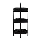 MAYEERTY Table d'appoint 3 niveaux en corde de papier tressée, paniers de rangement ovales, pour salon ou cuisine, Noir