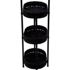 MAYEERTY Table d'appoint 3 niveaux en corde de papier tressée, paniers de rangement ovales, pour salon ou cuisine, Noir