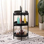 MAYEERTY Table d'appoint 3 niveaux en corde de papier tressée, paniers de rangement ovales, pour salon ou cuisine, Noir