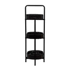 MAYEERTY Table d'appoint 3 niveaux en corde de papier tressée, paniers de rangement ovales, pour salon ou cuisine, Noir