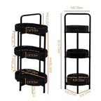 MAYEERTY Table d'appoint 3 niveaux en corde de papier tressée, paniers de rangement ovales, pour salon ou cuisine, Noir