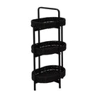 MAYEERTY Table d'appoint 3 niveaux en corde de papier tressée, paniers de rangement ovales, pour salon ou cuisine, Noir