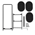 MAYEERTY Table d'appoint 3 niveaux en corde de papier tressée, paniers de rangement ovales, pour salon ou cuisine, Noir